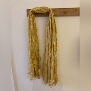 Yellow Roots scarf with metallic detail